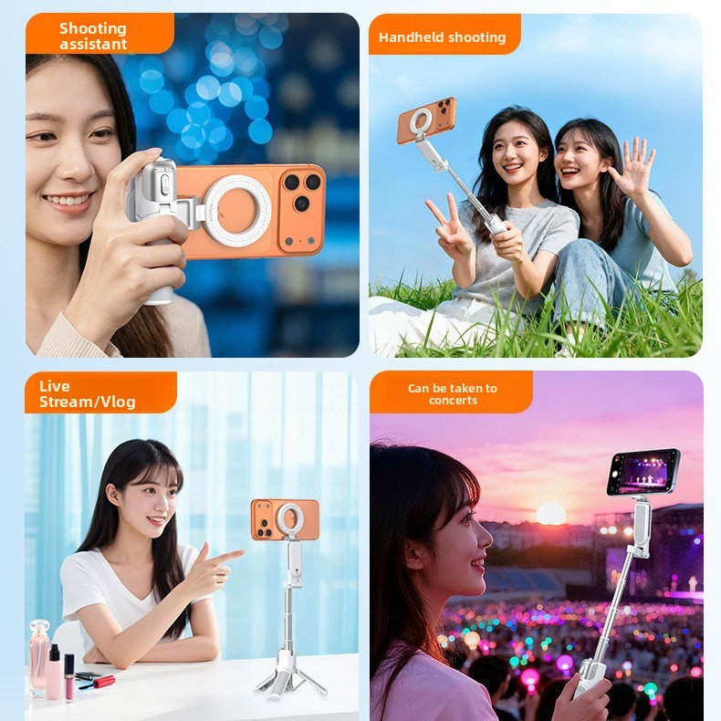 Smart Magnetic Selfie Stick with Tripod and Fill Light